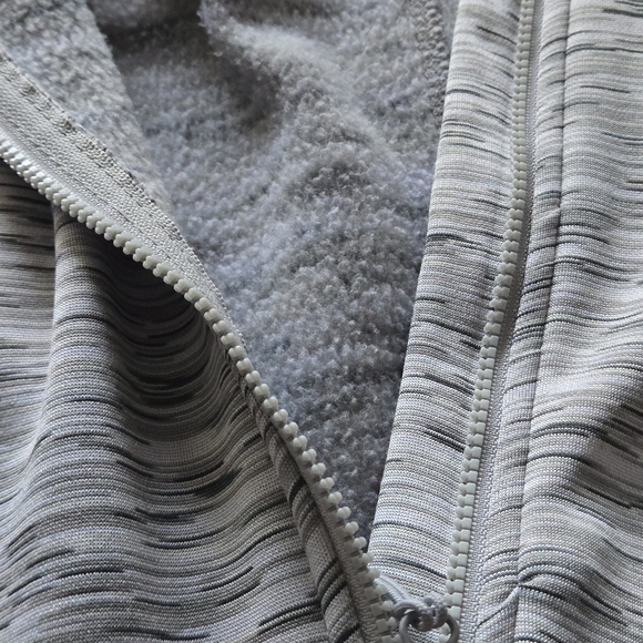 Spyder Active Women's L Mottled Gray Hooded Top Long Sleeve Full Zip Logo_FLAW - Picture 8 of 16